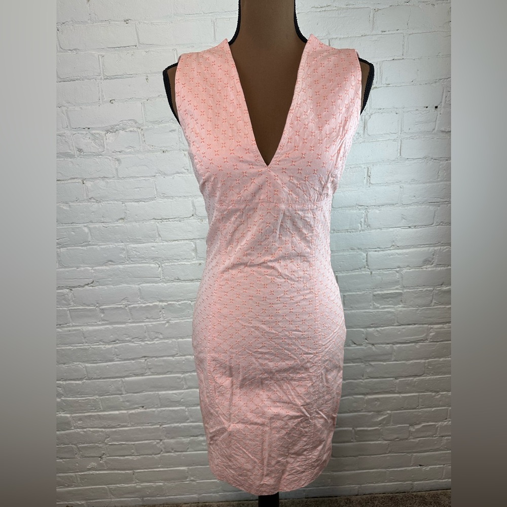 Carolina Herrera Vintage Blush Peach Sheath Sleeveless Dress Women’s Size 6